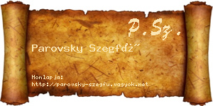 Parovsky Szegfű névjegykártya